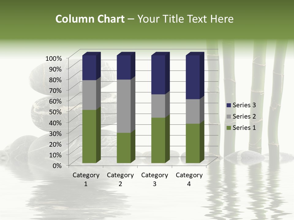 Reflection For Tranquil View Of Bamboo With A Stack Of Stones PowerPoint Template