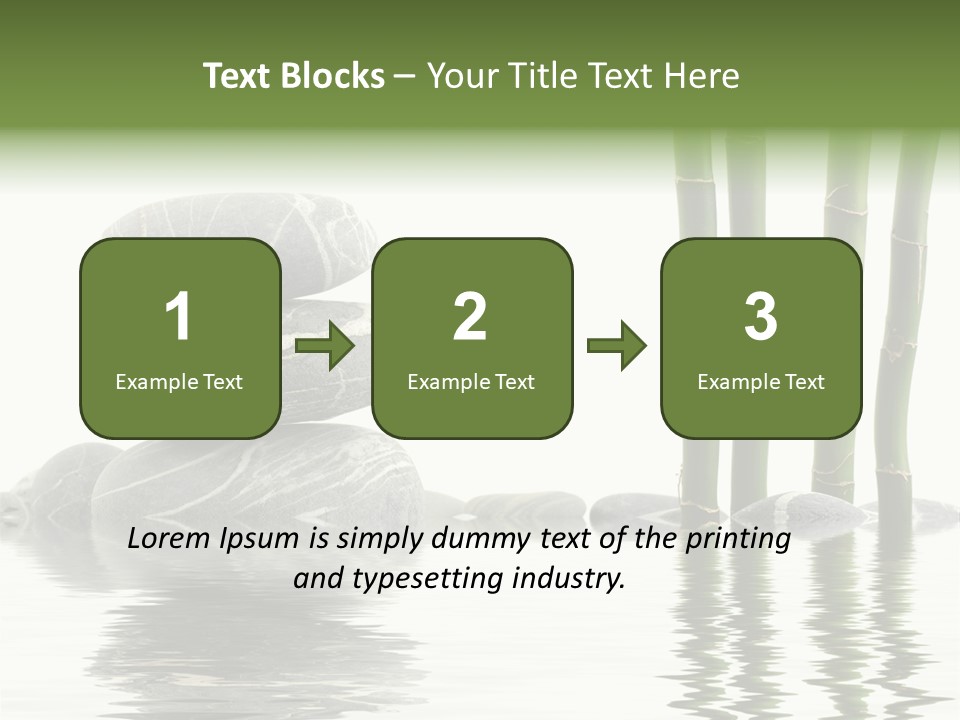 Reflection For Tranquil View Of Bamboo With A Stack Of Stones PowerPoint Template