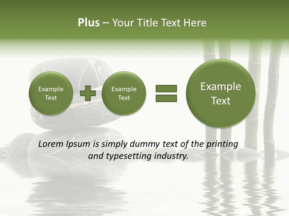 Reflection For Tranquil View Of Bamboo With A Stack Of Stones PowerPoint Template