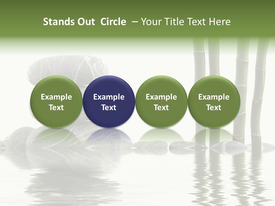 Reflection For Tranquil View Of Bamboo With A Stack Of Stones PowerPoint Template