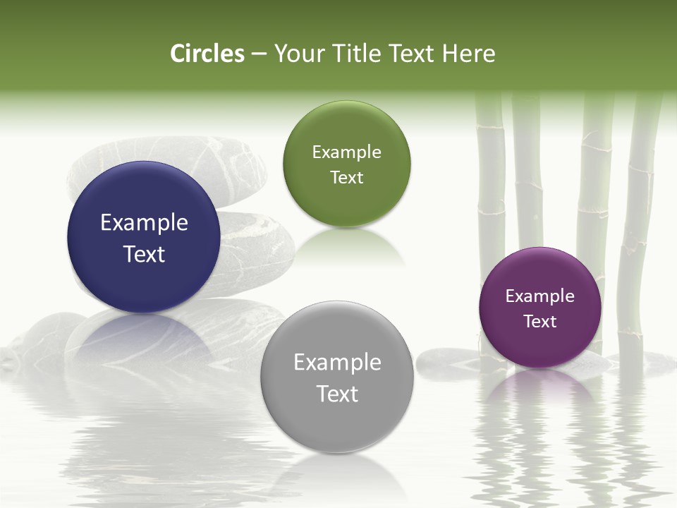 Reflection For Tranquil View Of Bamboo With A Stack Of Stones PowerPoint Template