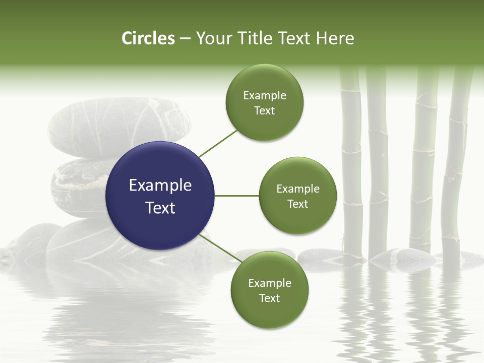 Reflection For Tranquil View Of Bamboo With A Stack Of Stones PowerPoint Template