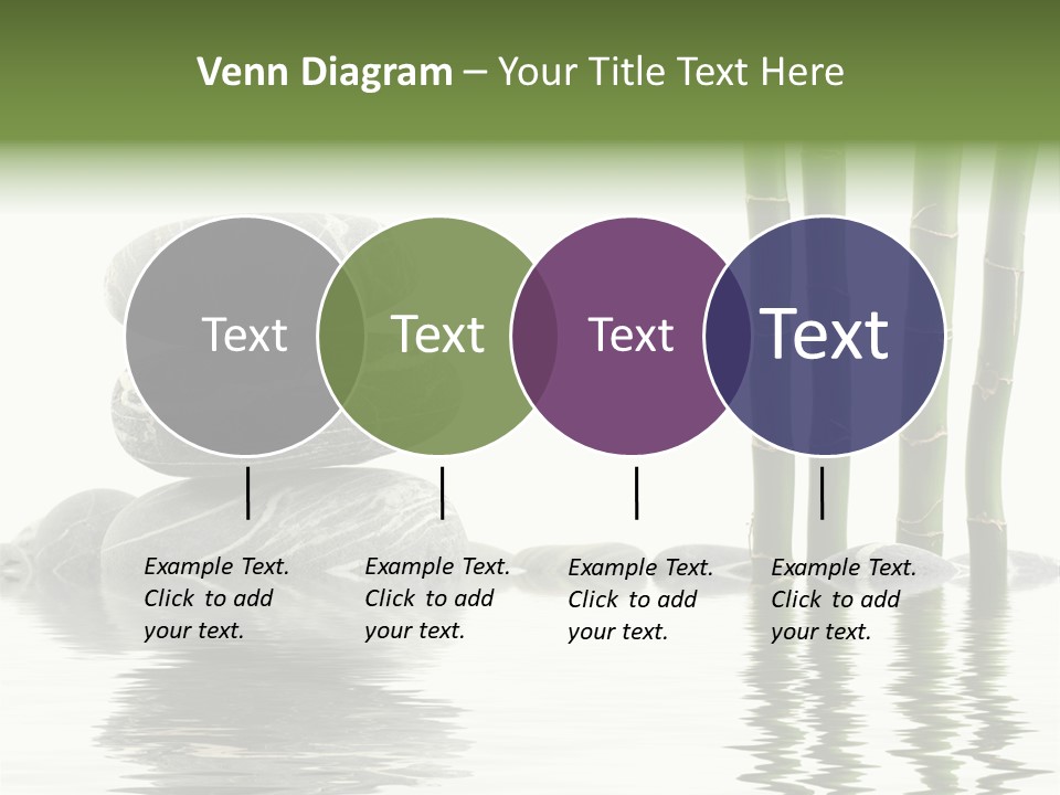 Reflection For Tranquil View Of Bamboo With A Stack Of Stones PowerPoint Template