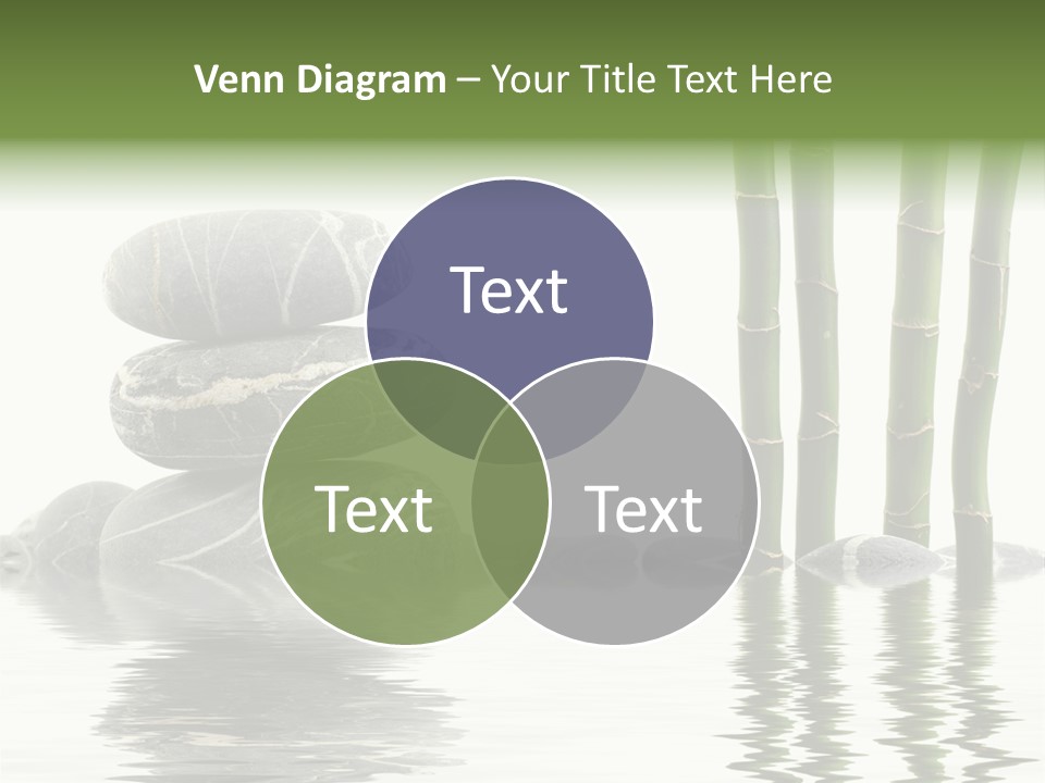 Reflection For Tranquil View Of Bamboo With A Stack Of Stones PowerPoint Template