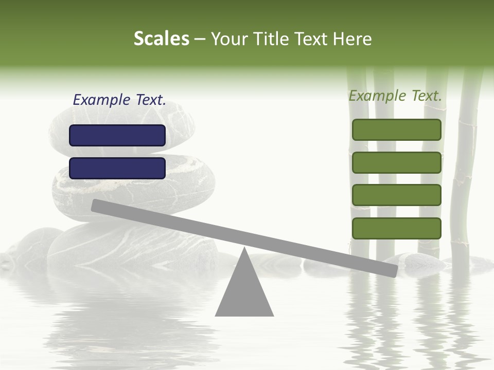 Reflection For Tranquil View Of Bamboo With A Stack Of Stones PowerPoint Template