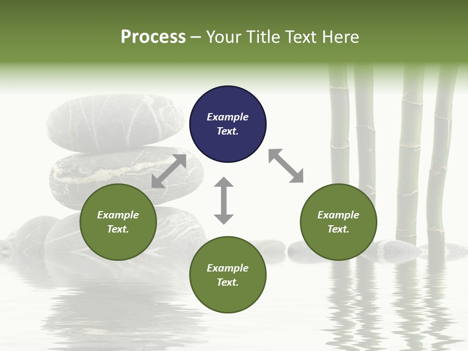 Reflection For Tranquil View Of Bamboo With A Stack Of Stones PowerPoint Template