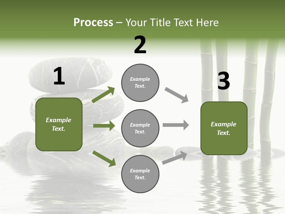 Reflection For Tranquil View Of Bamboo With A Stack Of Stones PowerPoint Template