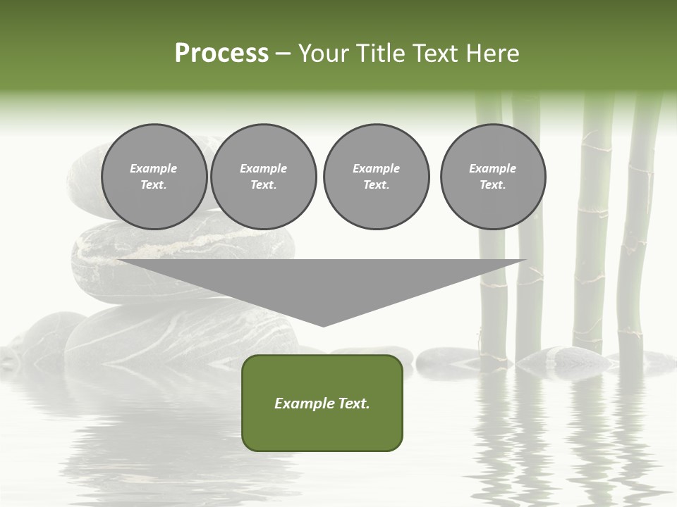 Reflection For Tranquil View Of Bamboo With A Stack Of Stones PowerPoint Template