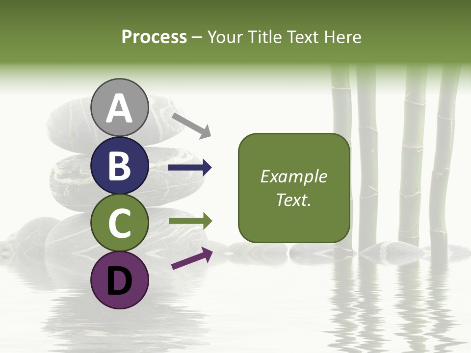 Reflection For Tranquil View Of Bamboo With A Stack Of Stones PowerPoint Template