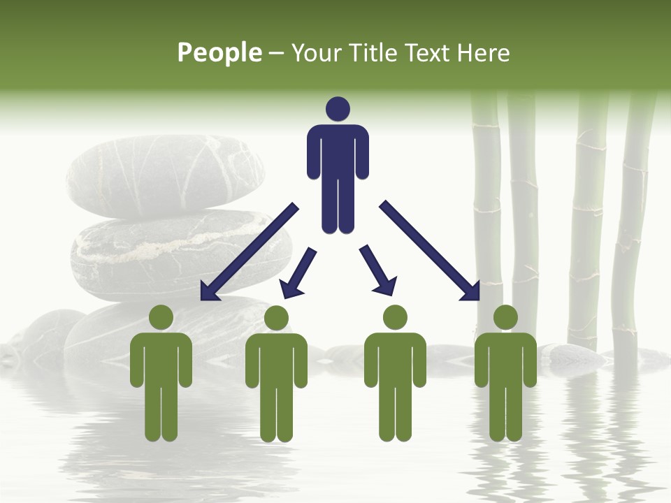 Reflection For Tranquil View Of Bamboo With A Stack Of Stones PowerPoint Template