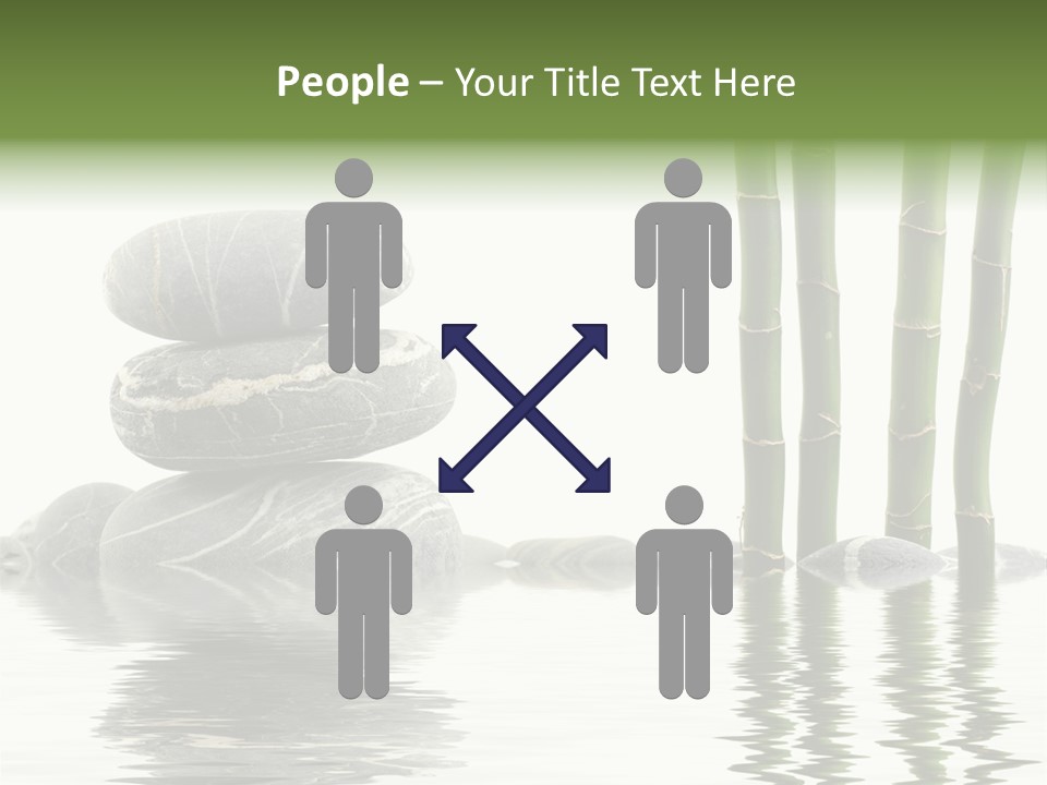 Reflection For Tranquil View Of Bamboo With A Stack Of Stones PowerPoint Template