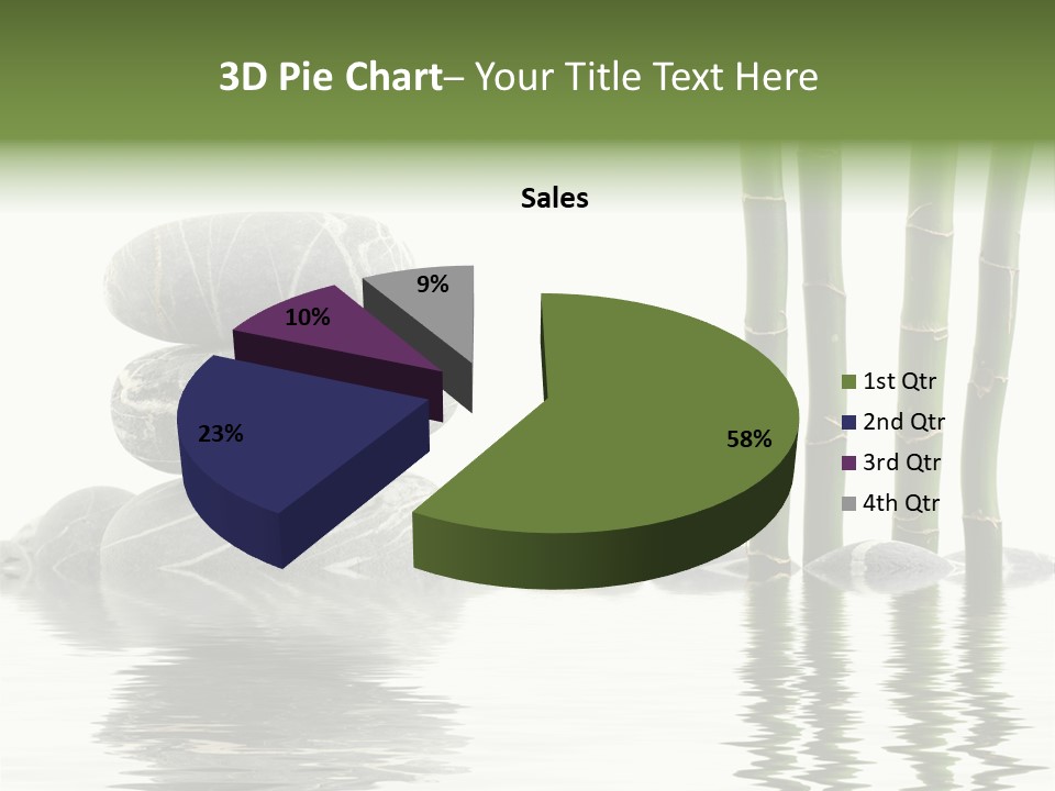 Reflection For Tranquil View Of Bamboo With A Stack Of Stones PowerPoint Template