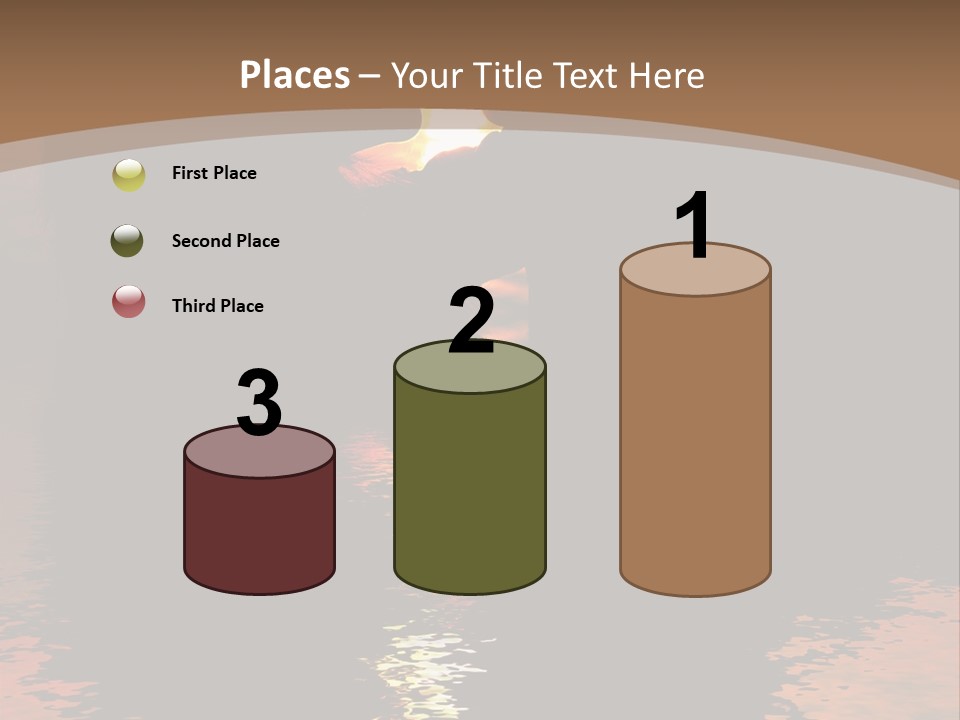 Reflexion Of Couple Kissing At Sunset PowerPoint Template