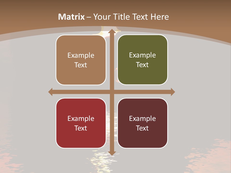 Reflexion Of Couple Kissing At Sunset PowerPoint Template