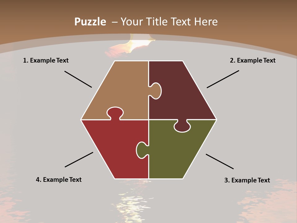 Reflexion Of Couple Kissing At Sunset PowerPoint Template