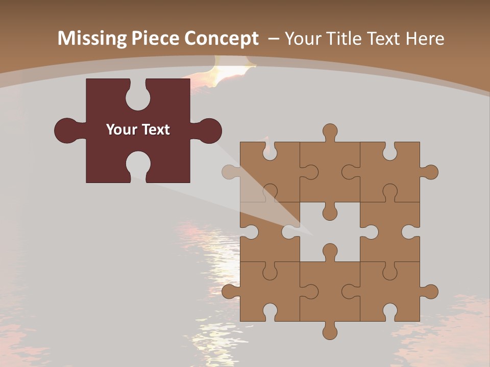 Reflexion Of Couple Kissing At Sunset PowerPoint Template