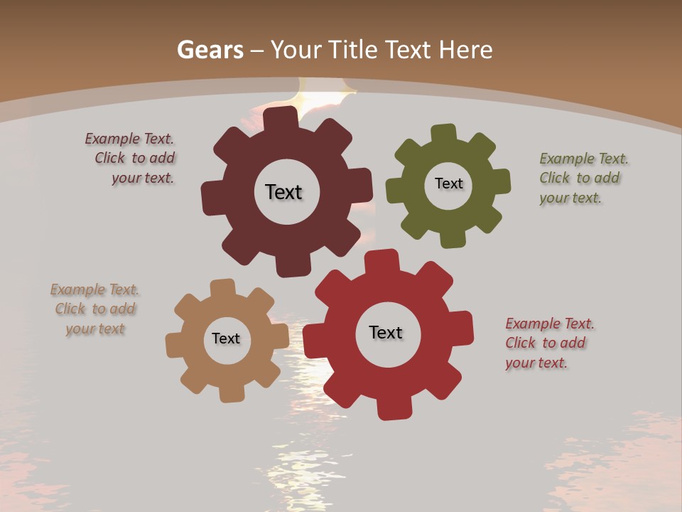 Reflexion Of Couple Kissing At Sunset PowerPoint Template