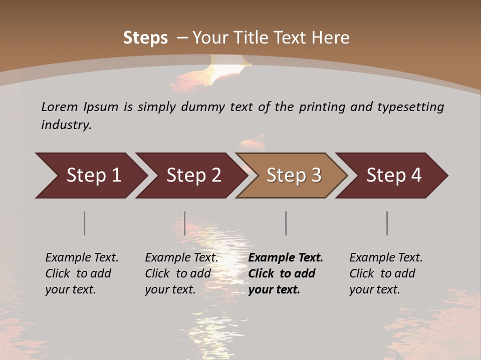 Reflexion Of Couple Kissing At Sunset PowerPoint Template