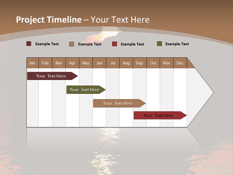 Reflexion Of Couple Kissing At Sunset PowerPoint Template