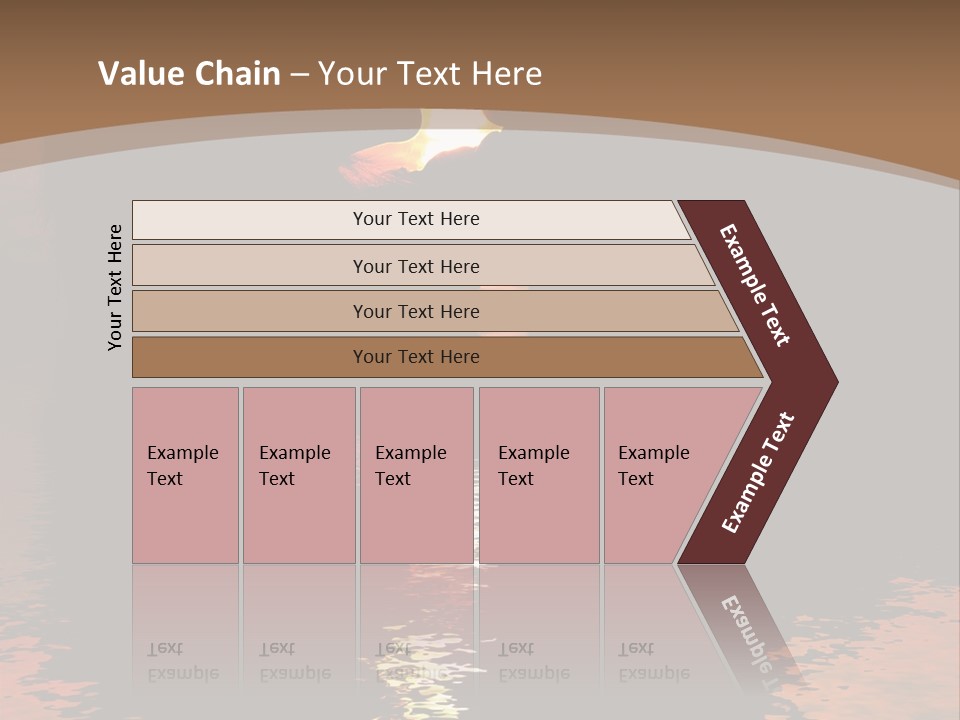 Reflexion Of Couple Kissing At Sunset PowerPoint Template