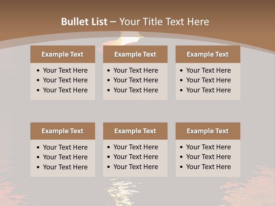 Reflexion Of Couple Kissing At Sunset PowerPoint Template