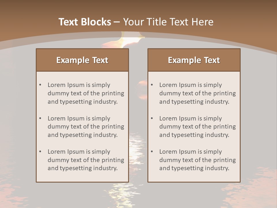 Reflexion Of Couple Kissing At Sunset PowerPoint Template
