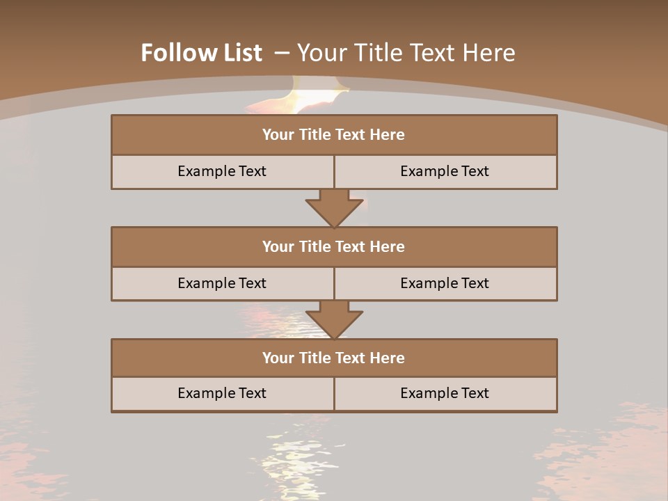 Reflexion Of Couple Kissing At Sunset PowerPoint Template