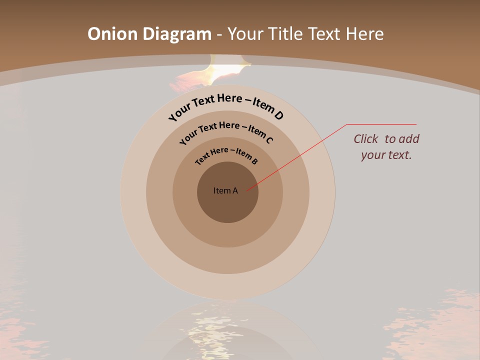 Reflexion Of Couple Kissing At Sunset PowerPoint Template