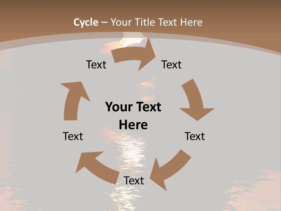 Reflexion Of Couple Kissing At Sunset PowerPoint Template