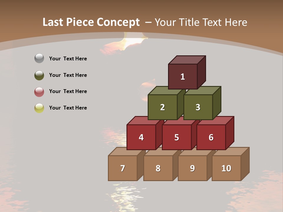 Reflexion Of Couple Kissing At Sunset PowerPoint Template