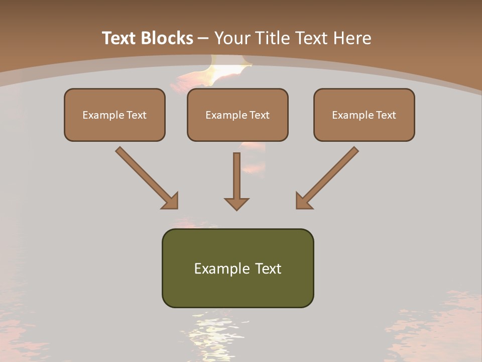 Reflexion Of Couple Kissing At Sunset PowerPoint Template