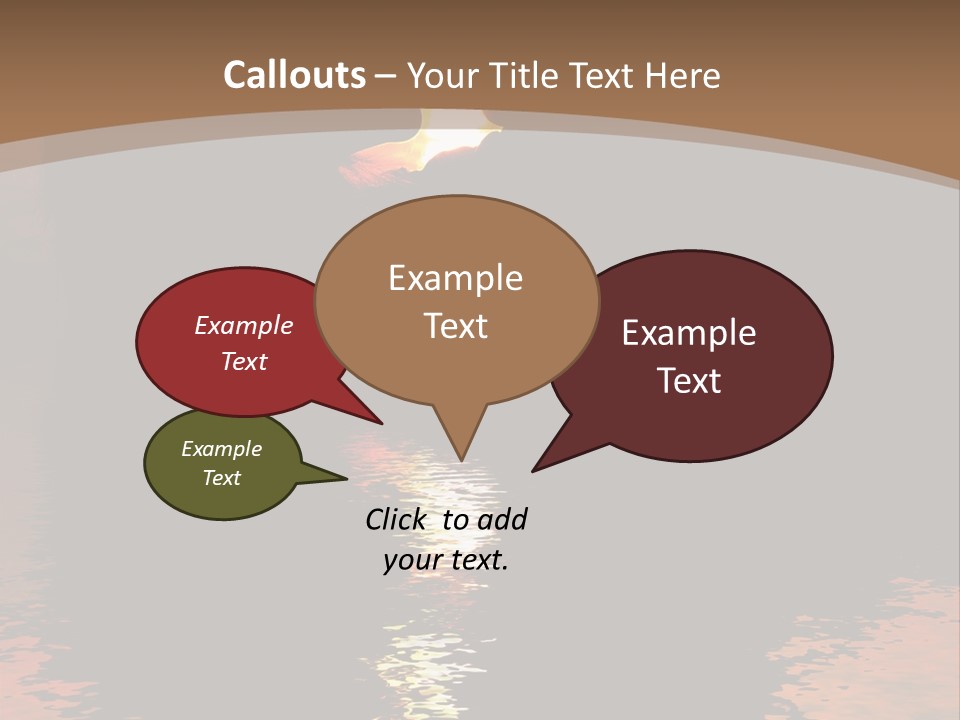 Reflexion Of Couple Kissing At Sunset PowerPoint Template