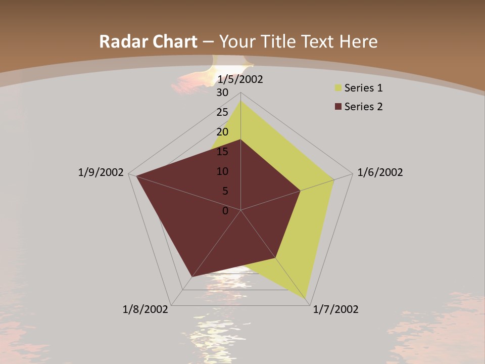 Reflexion Of Couple Kissing At Sunset PowerPoint Template