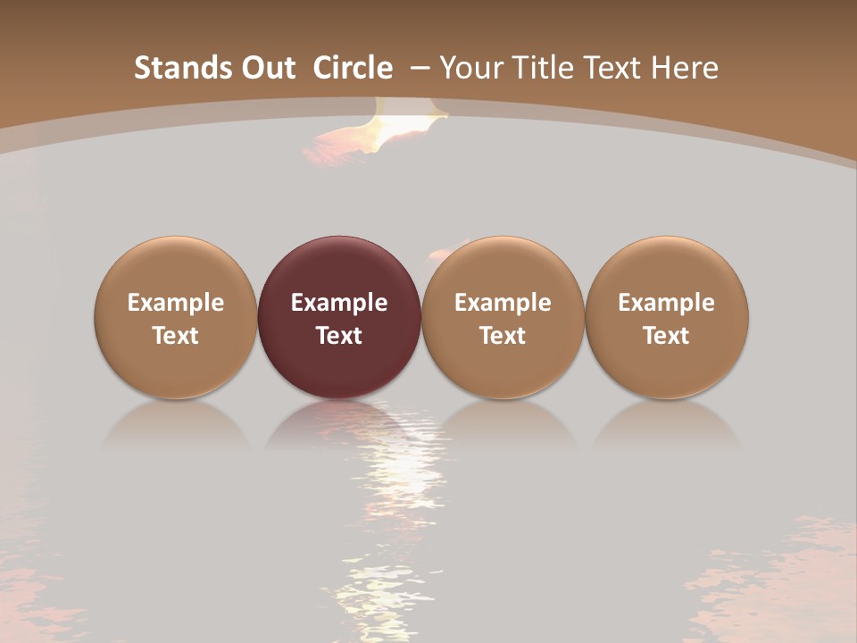 Reflexion Of Couple Kissing At Sunset PowerPoint Template