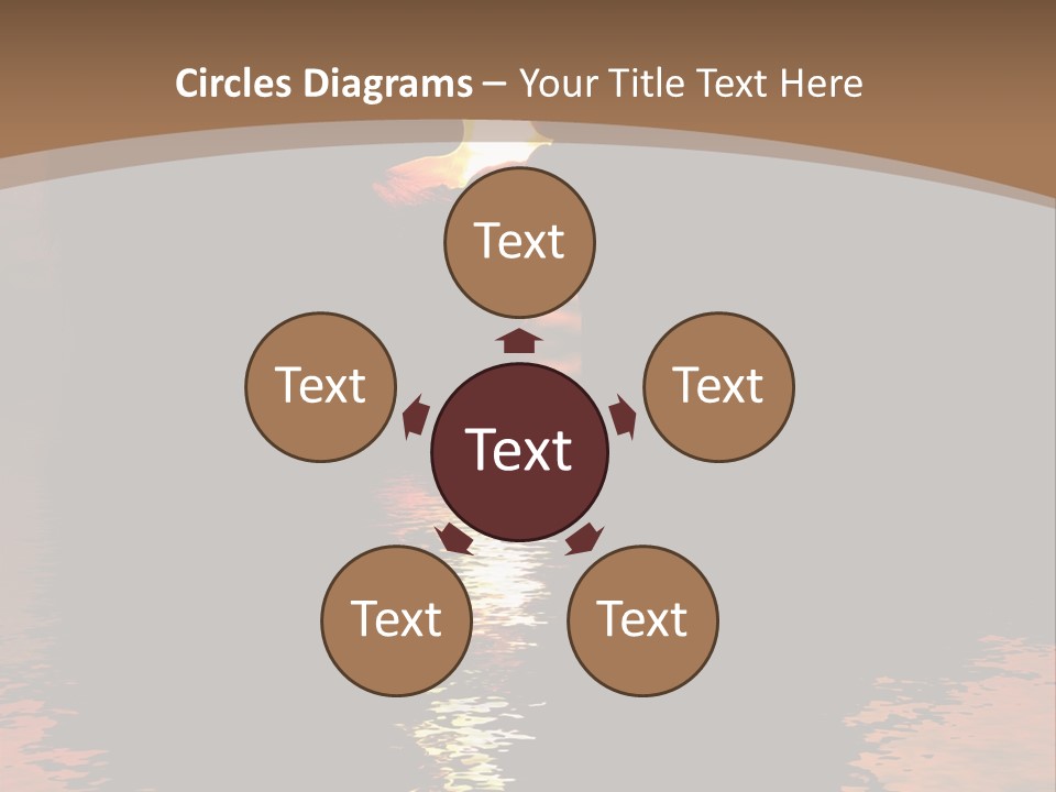 Reflexion Of Couple Kissing At Sunset PowerPoint Template