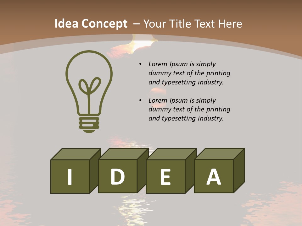 Reflexion Of Couple Kissing At Sunset PowerPoint Template