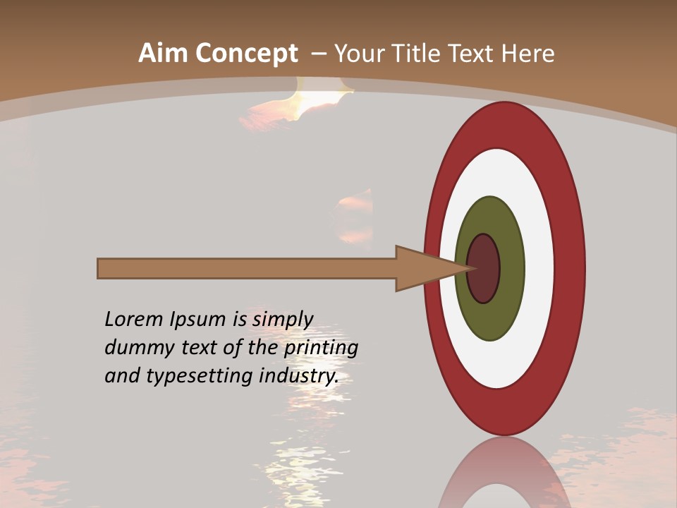 Reflexion Of Couple Kissing At Sunset PowerPoint Template