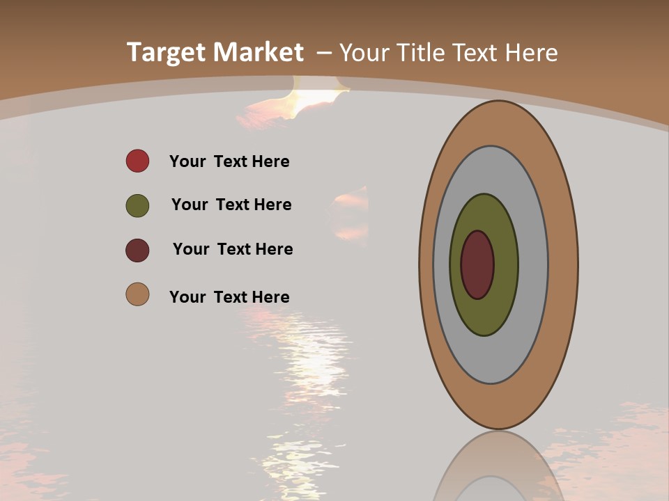 Reflexion Of Couple Kissing At Sunset PowerPoint Template