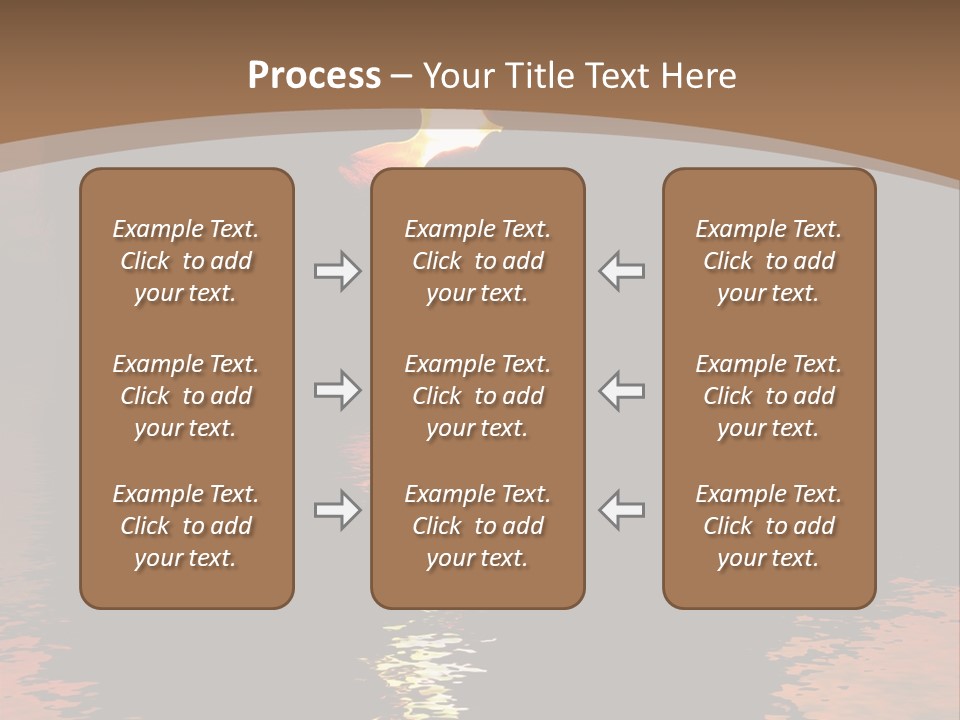 Reflexion Of Couple Kissing At Sunset PowerPoint Template