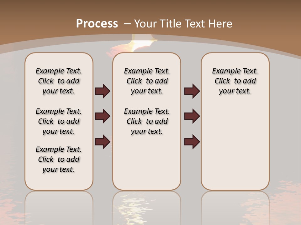 Reflexion Of Couple Kissing At Sunset PowerPoint Template