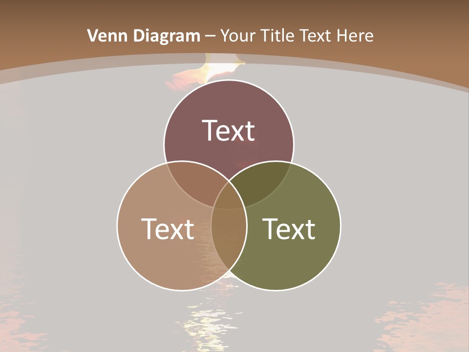 Reflexion Of Couple Kissing At Sunset PowerPoint Template