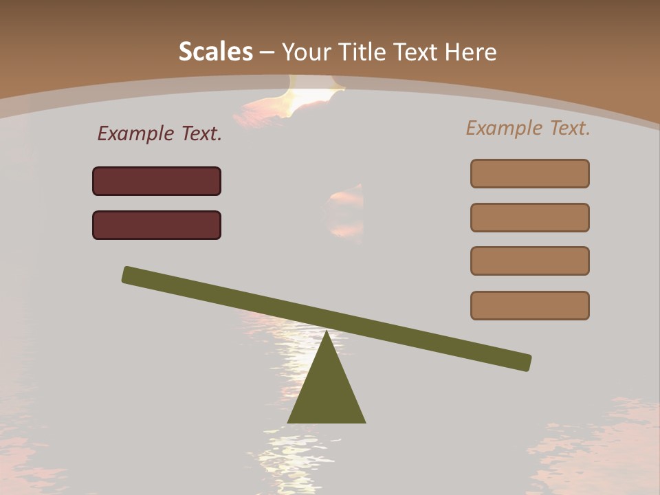 Reflexion Of Couple Kissing At Sunset PowerPoint Template