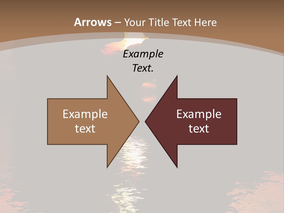 Reflexion Of Couple Kissing At Sunset PowerPoint Template