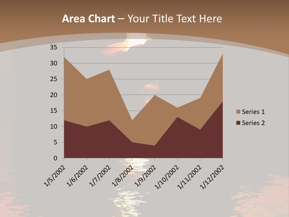 Reflexion Of Couple Kissing At Sunset PowerPoint Template