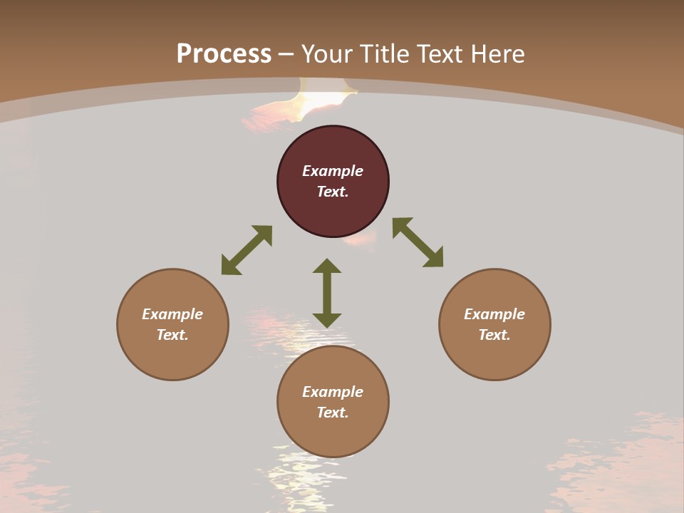 Reflexion Of Couple Kissing At Sunset PowerPoint Template