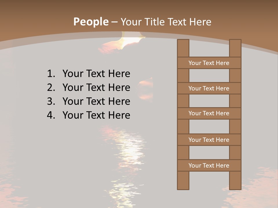 Reflexion Of Couple Kissing At Sunset PowerPoint Template