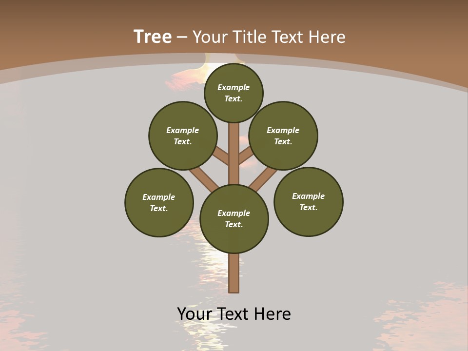 Reflexion Of Couple Kissing At Sunset PowerPoint Template
