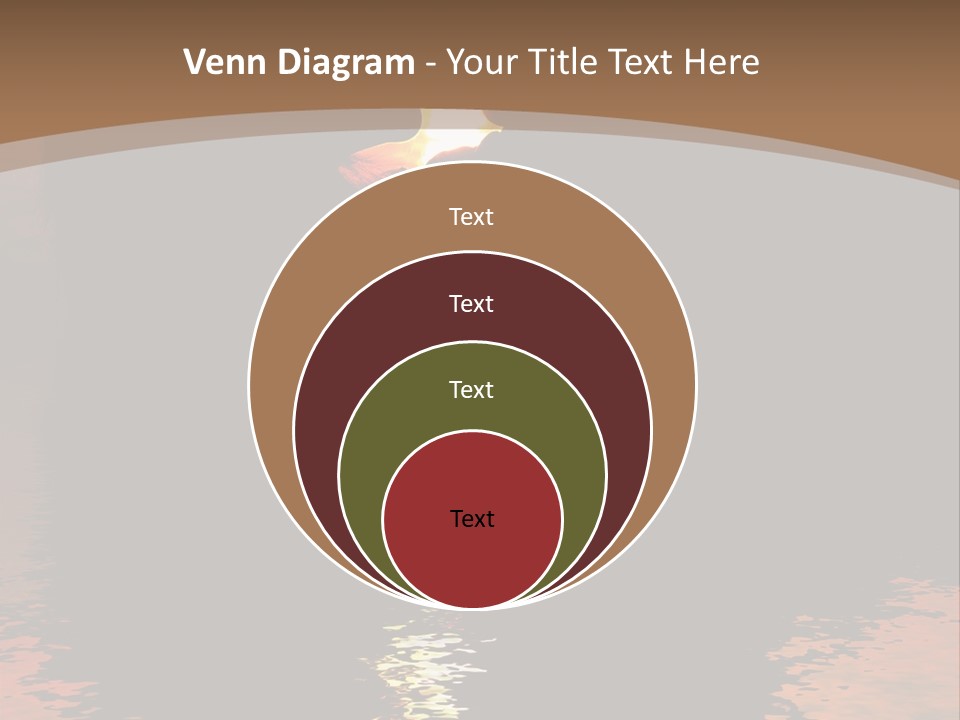 Reflexion Of Couple Kissing At Sunset PowerPoint Template
