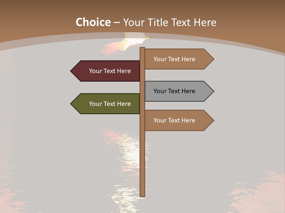 Reflexion Of Couple Kissing At Sunset PowerPoint Template