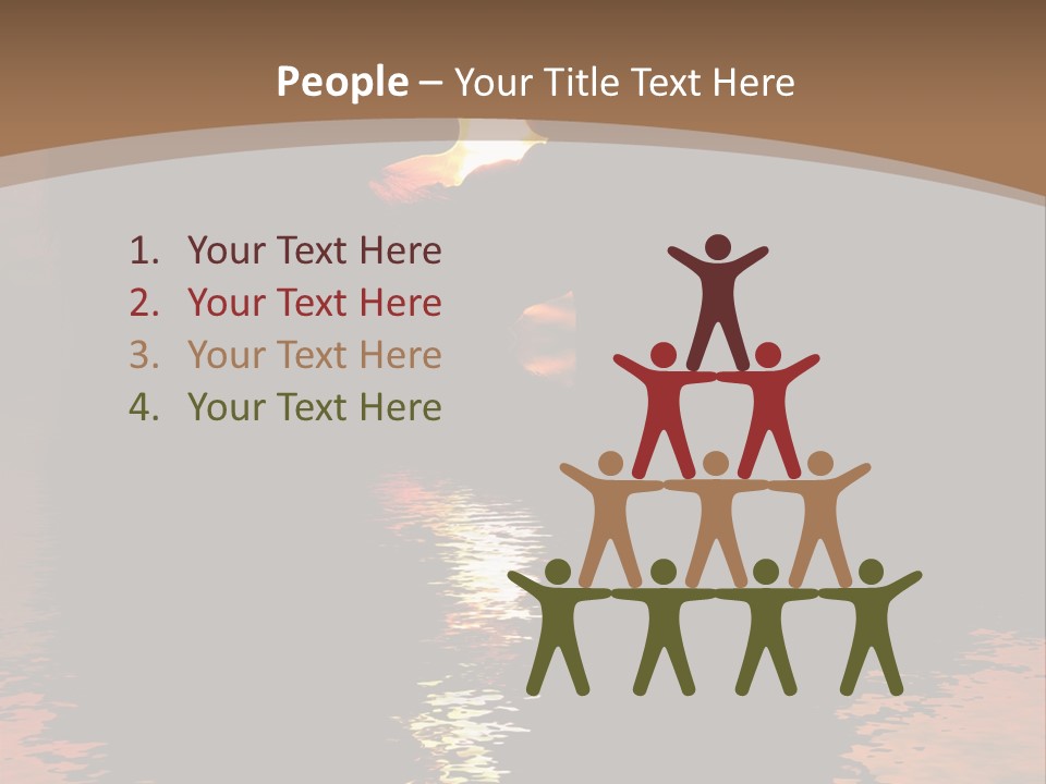 Reflexion Of Couple Kissing At Sunset PowerPoint Template